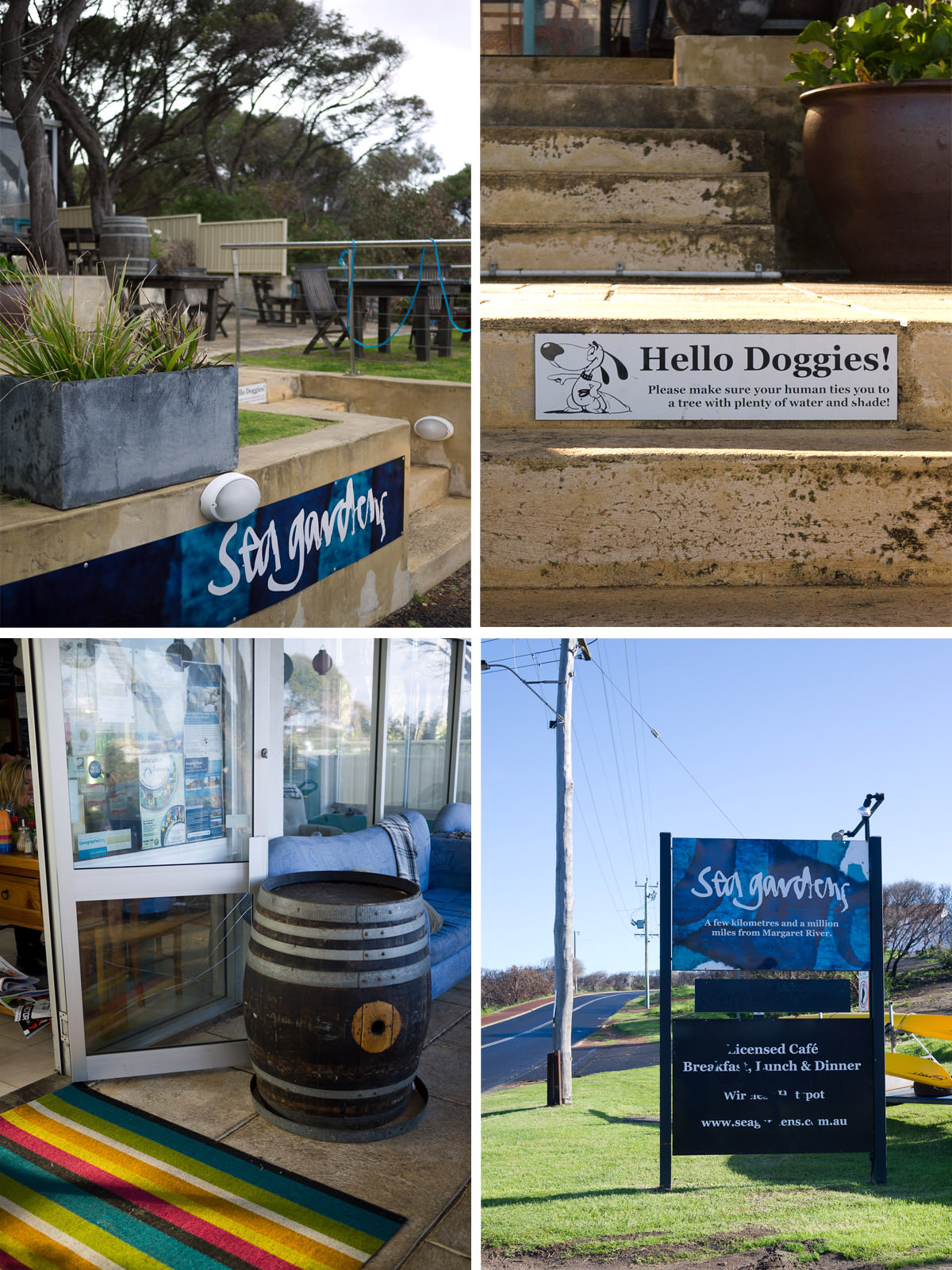Sea Gardens - the stairs, entrance and roadside sign