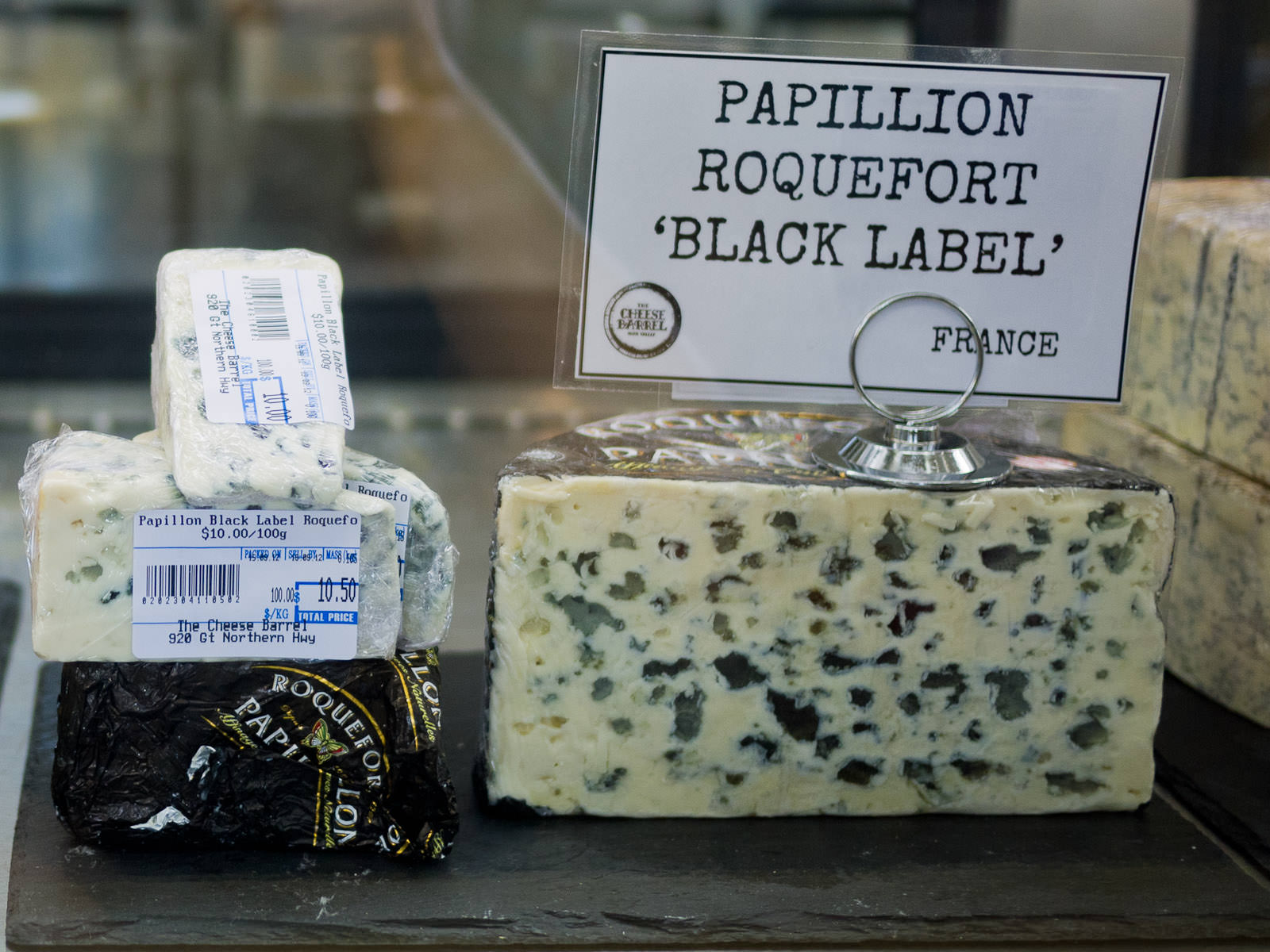 Papillion 'Black Label' Roquefort, blue mould ewe's milk cheese (France)