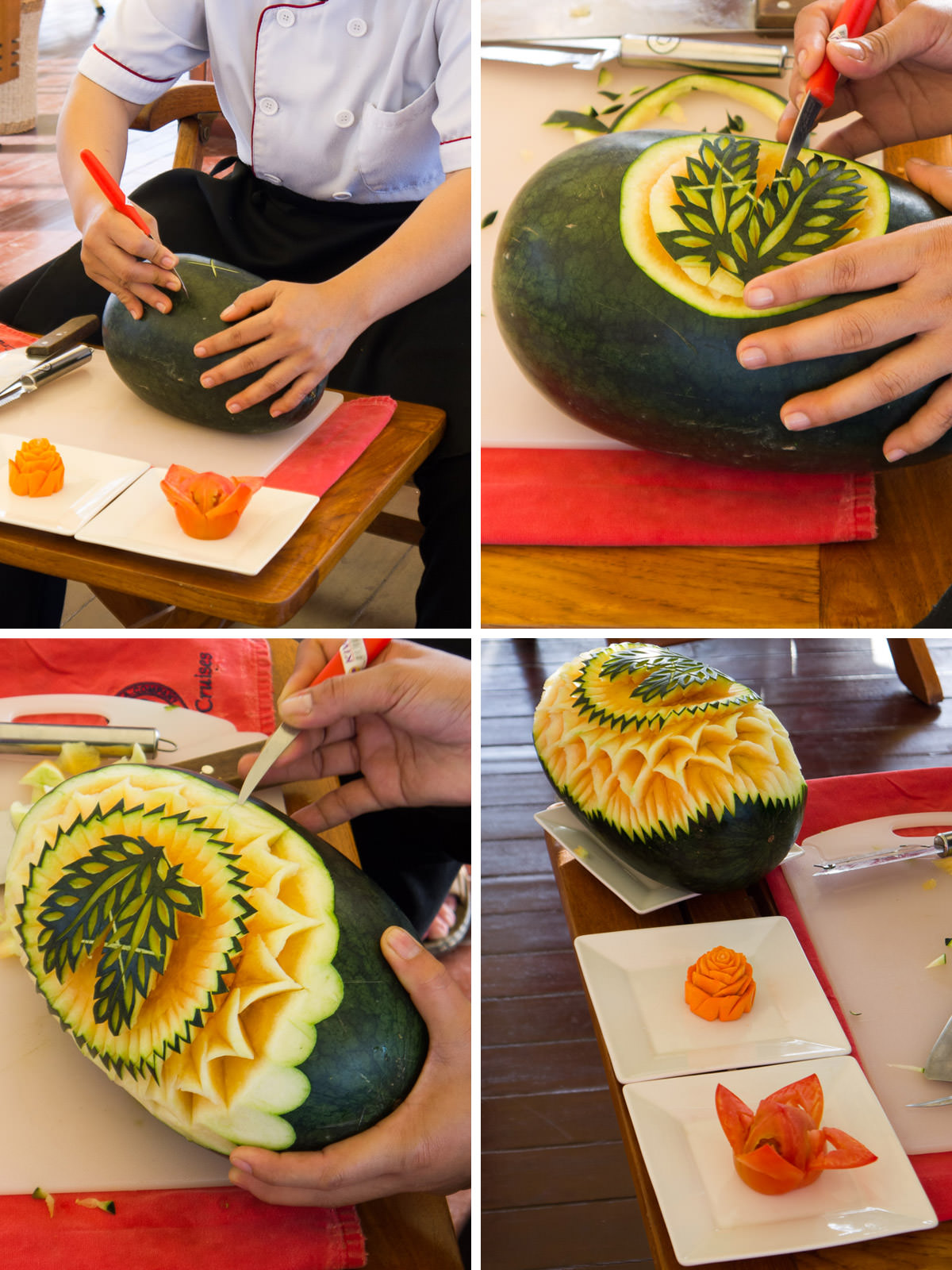 Carving a melon