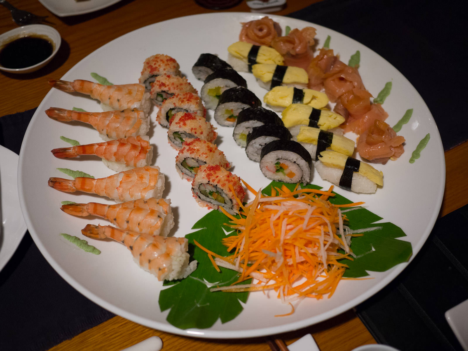 Shared sushi platter