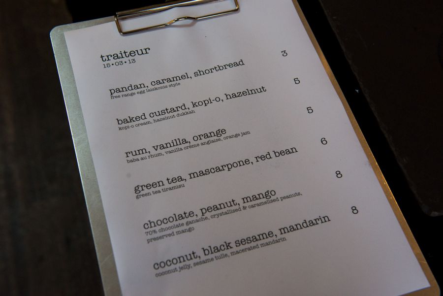 traiteur pop-up dessert bar menu