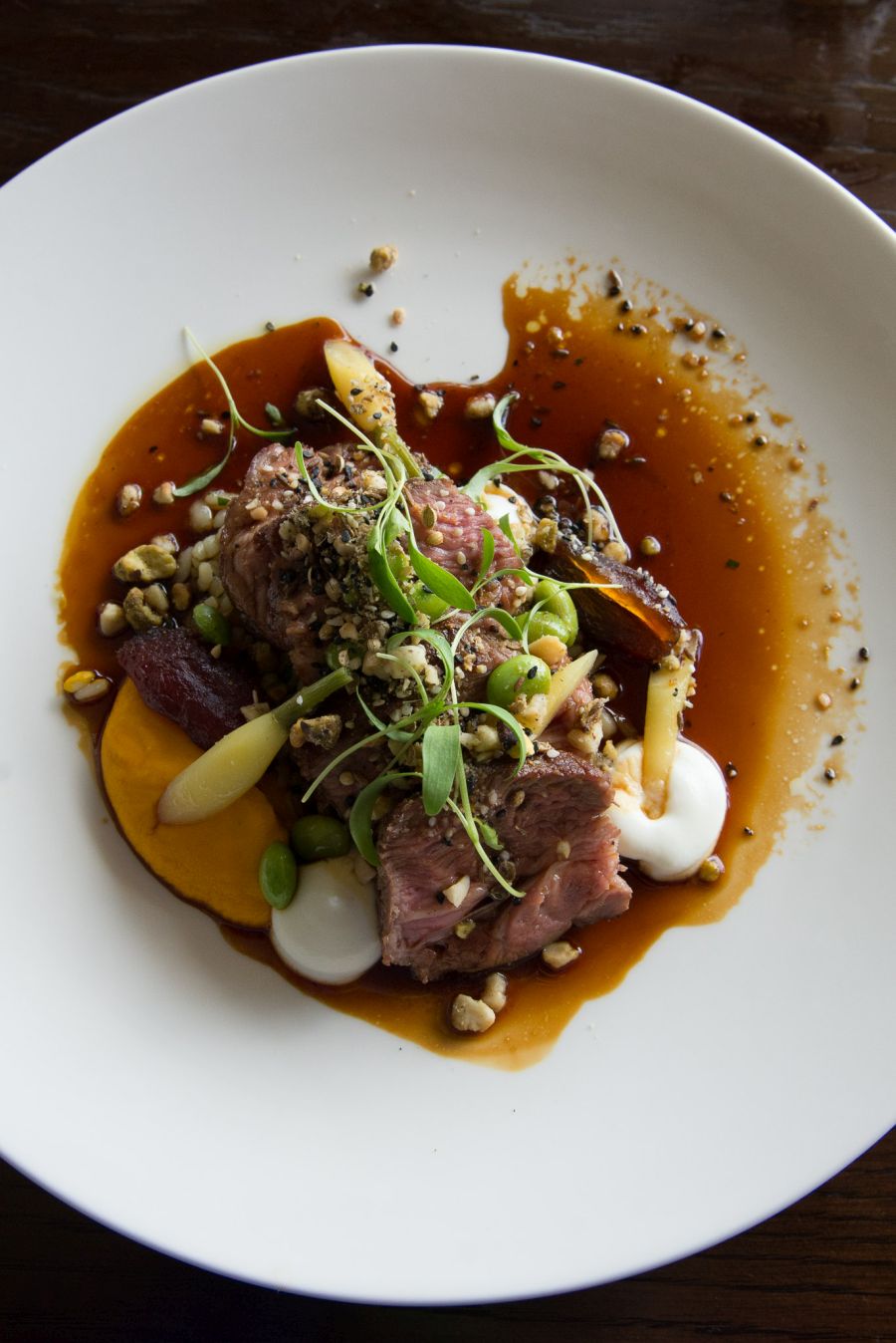 Southland lamb with carrots, date, wheat and sheep's yoghurt (NZ$45)