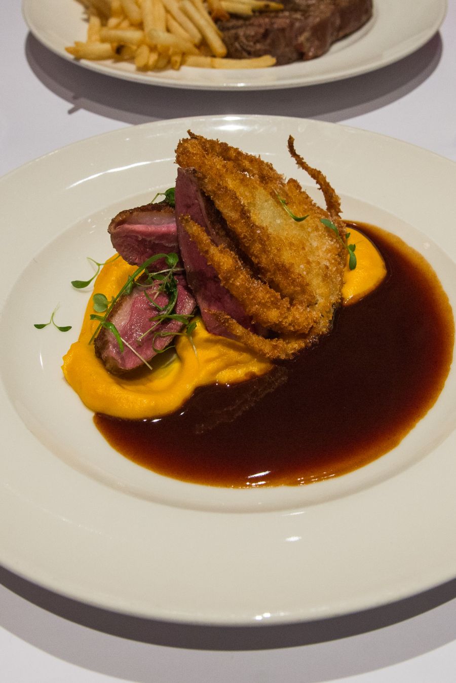 The Masterchef Australia dish: Seared duck breast, pumpkin purée, fennel crisp, Madeira jus (AU$43)
