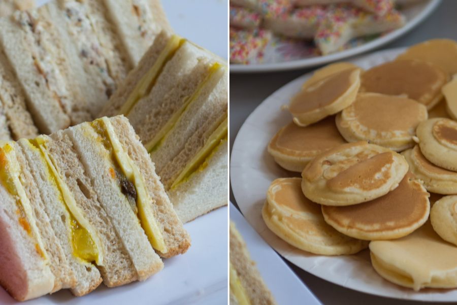 Sandwiches and pikelets