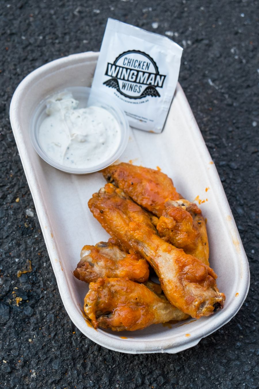 Wing Man chicken wings with blue cheese dip