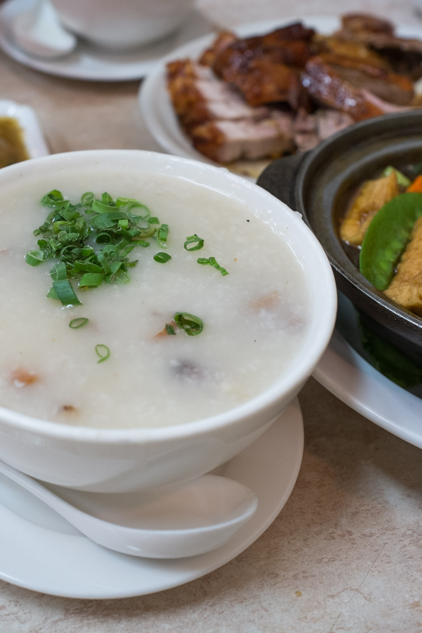Roast duck rice porridge