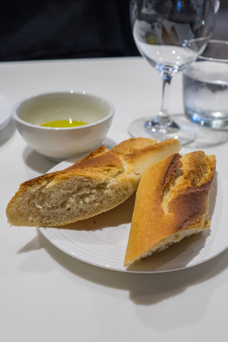 Baguette with olive oil (AU$2.50 per person)