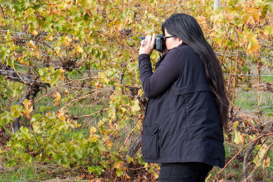 Jac took this photo of me taking photos by the vines. I'm wearing a Scottevest QUEST vest, which I road-tested on this trip and will be reviewing on the blog soon. 