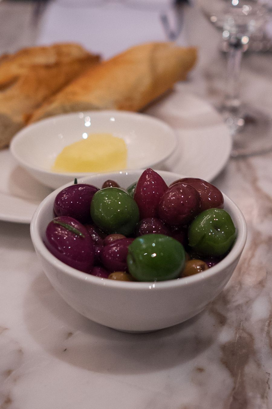 Wild olives in garlic and rosemary oil (AU$7.50)