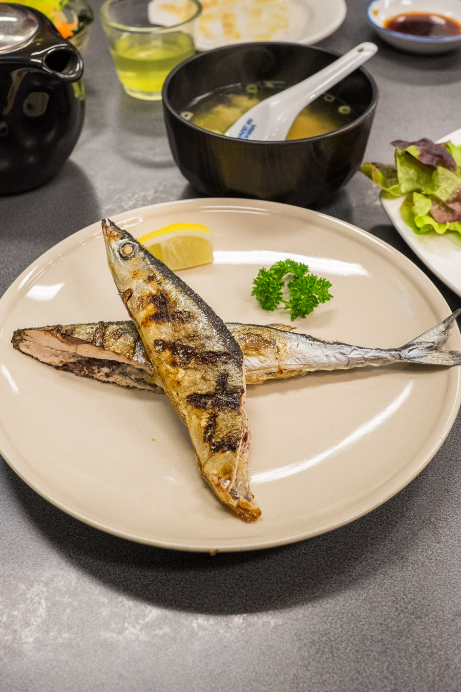 Grilled mackerel pike (AU$9.50)
