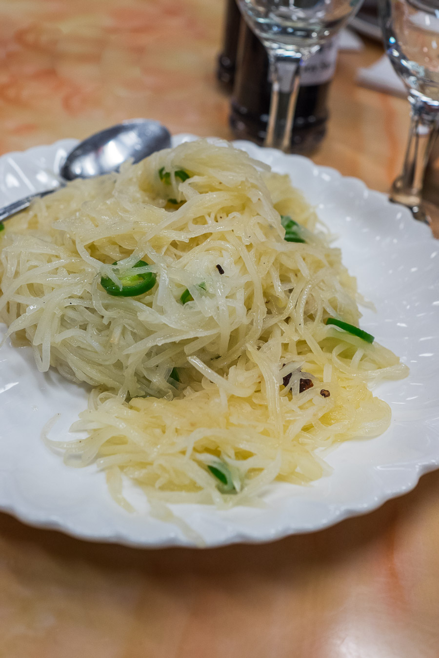Spicy and sour shredded potato (AU$8)