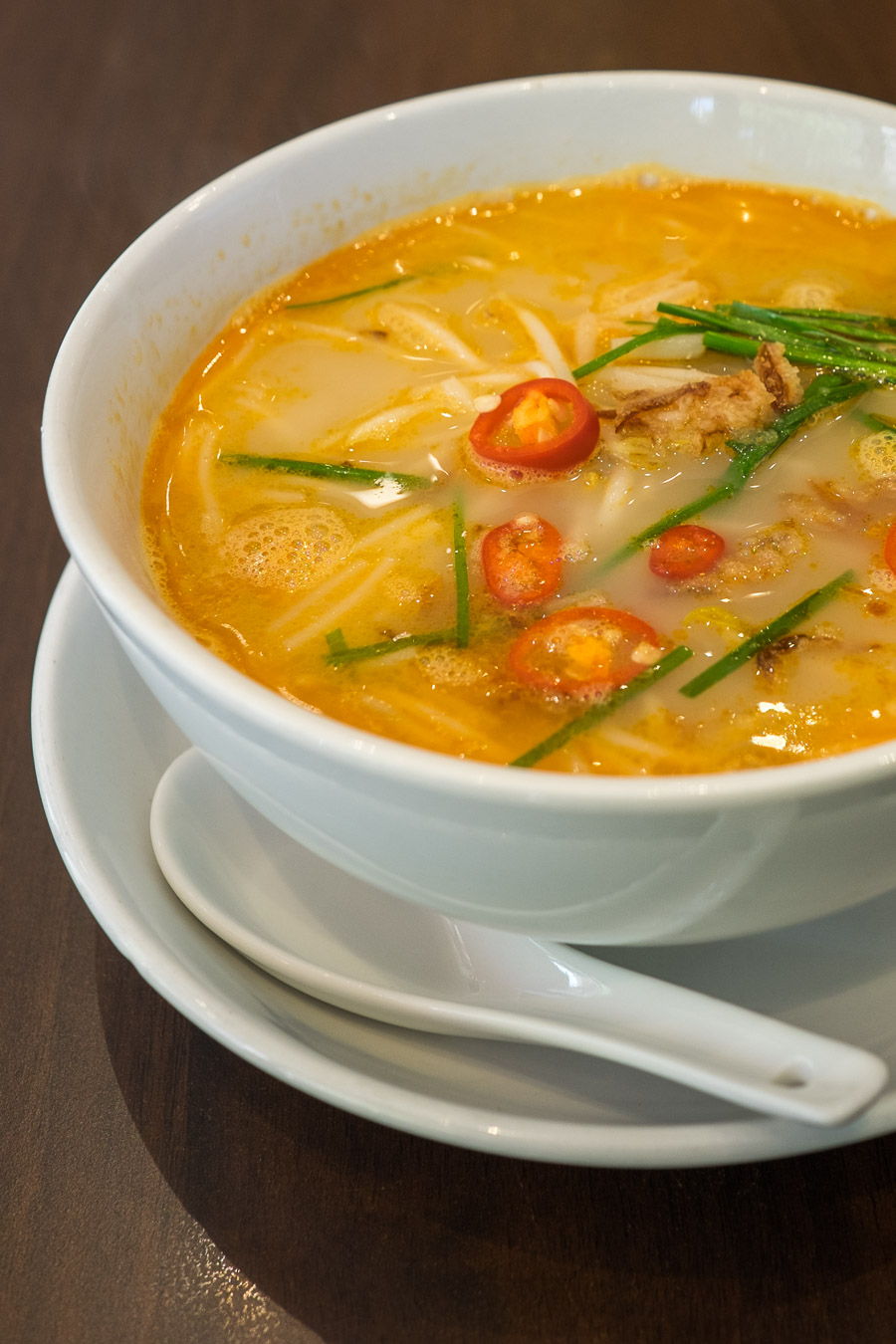 Ipoh kway teow soup - curry broth made with prawn head stock