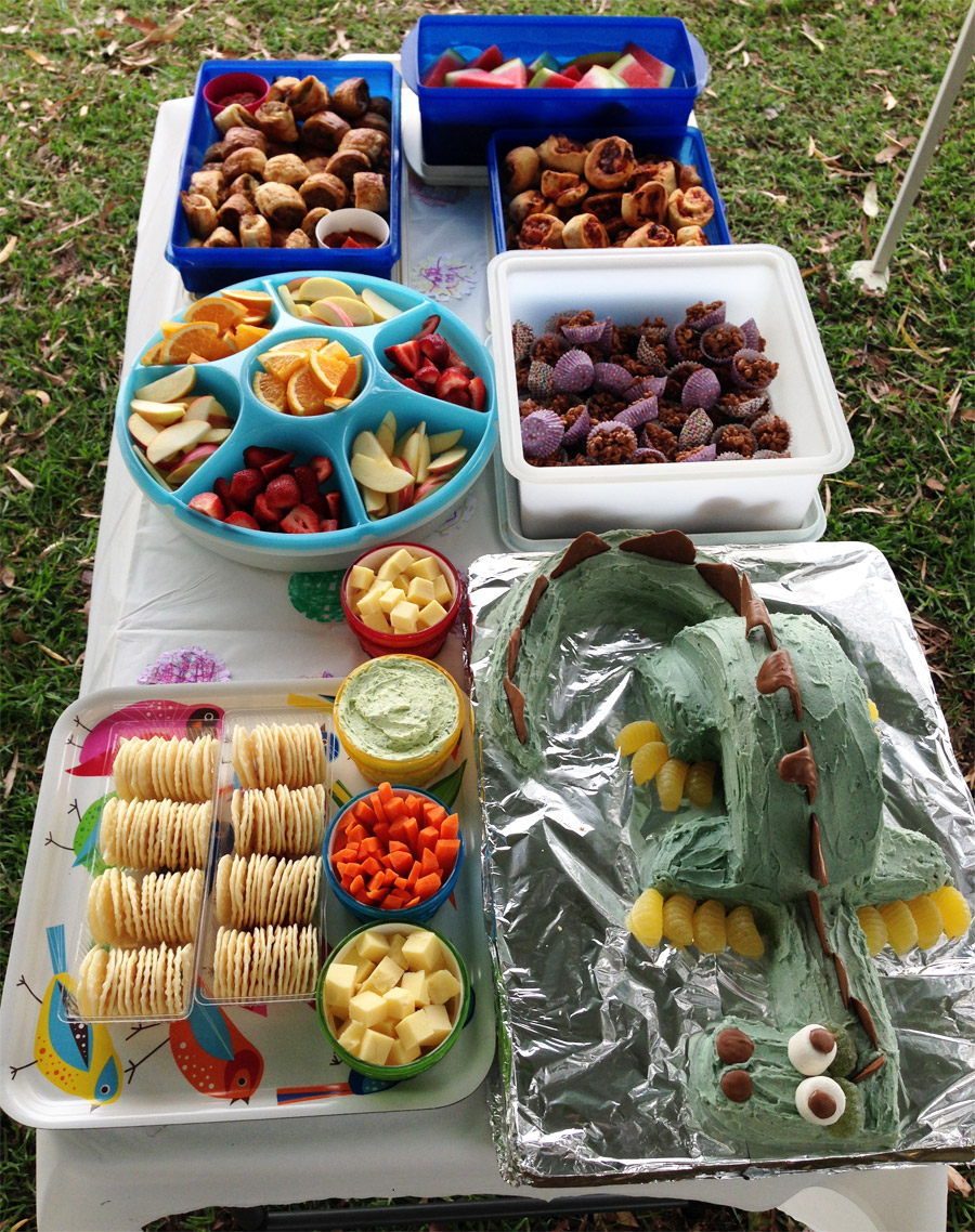 The feast at Caleb's dragon party. Photo by his mum Angela.