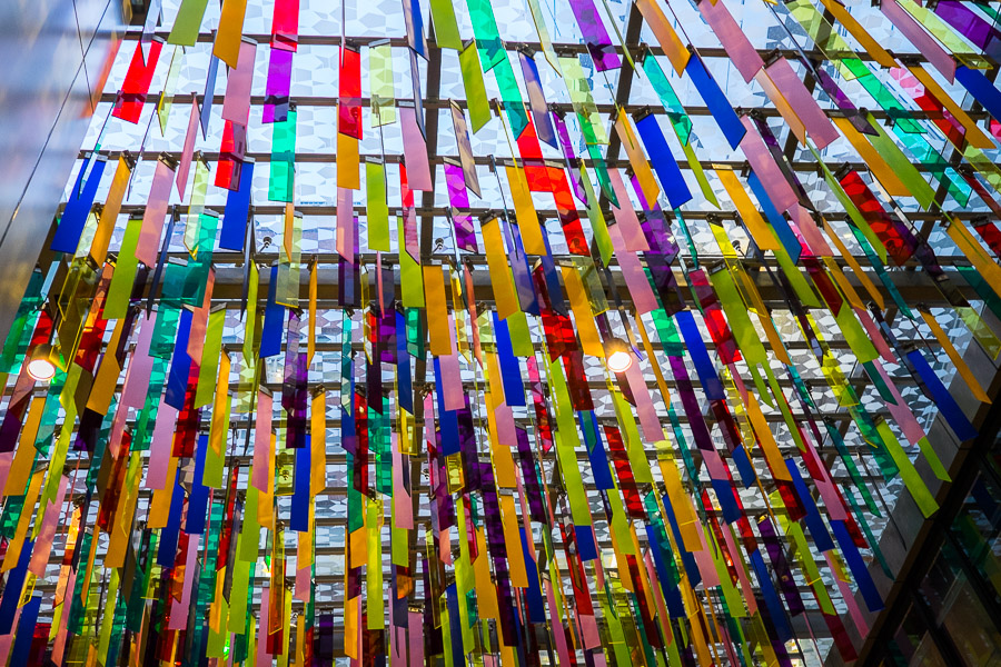 My favourite artwork at 140 currently is this colourful installation by Nike Savvas.