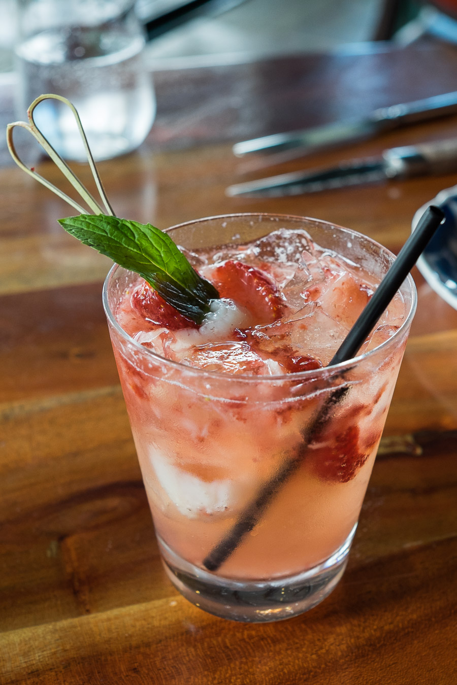 Lychee Ecstasy mocktail (AU$12) - with fresh strawberries, lychees, lime, mint and lemonade.