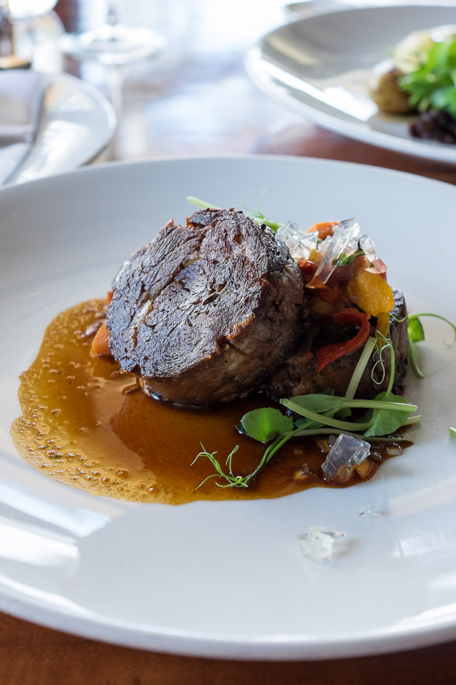 Avon Valley lamb (AU$44) - braised shoulder with eggplant caponata and river mint jelly.