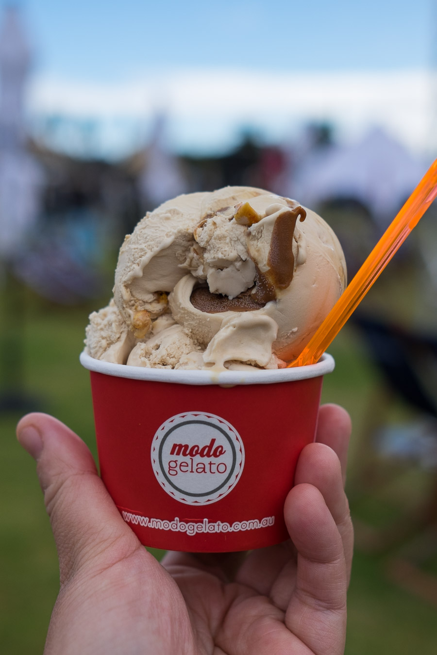 Modo Gelato: Salted Caramel with Honeycomb (6 crowns for 2 scoops).