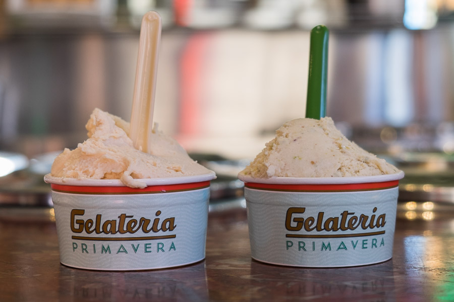 Salted caramel (left) and nougat (right) gelati from Spring Street Grocer