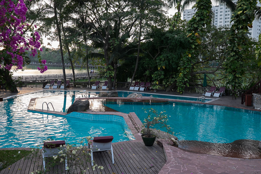 Kandawgyi Palace Hotel swimming pool.
