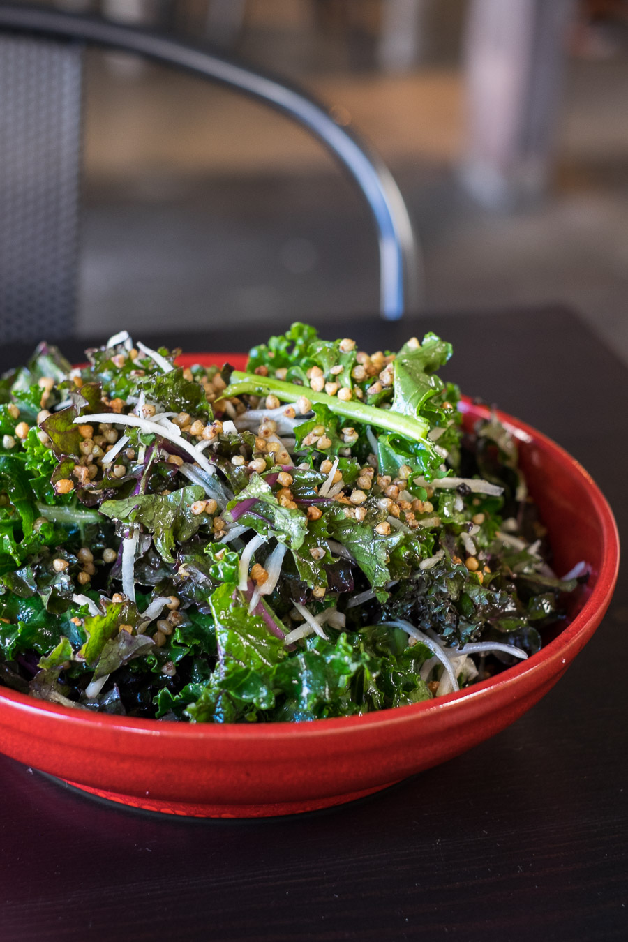 Baby kale salad, toasted buckwheat, Japanese turnip and vinaigrette (AU$12)