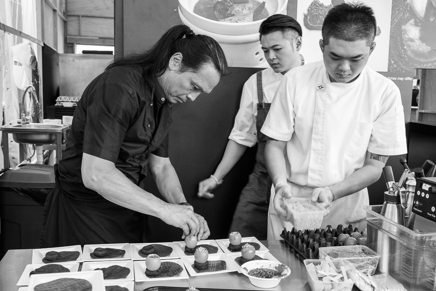 Chef Susur Lee at the pass